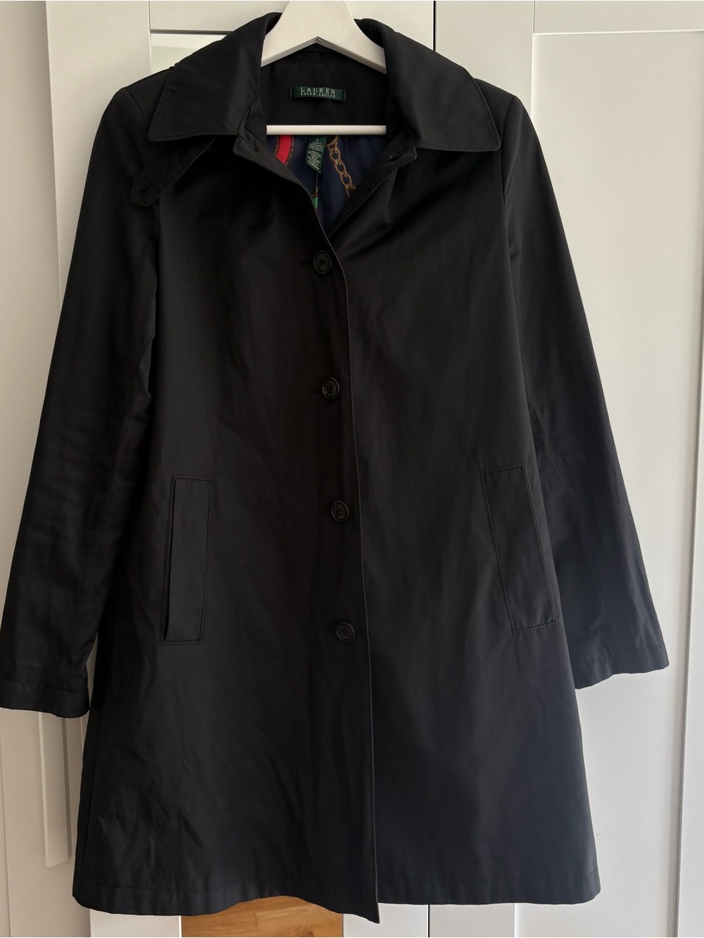 Lauren Ralph Lauren Black Single-Breasted Trench Coat